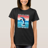Jumping Dolphin houdt onze oceanen schoon en gezon T-shirt (Voorkant)