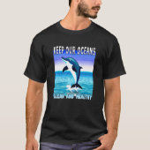 Jumping Dolphin houdt onze oceanen schoon en gezon T-shirt (Voorkant)