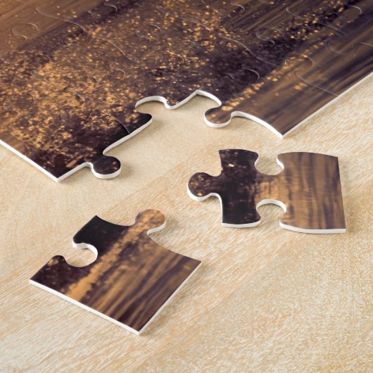 Jumping Dolphin in Sunset, Jigzaag Puzzle Legpuzzel (Zijkant)