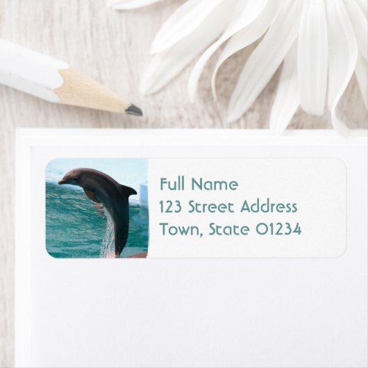 Jumping Dolphin Retouradres Mailing Label (Insitu)