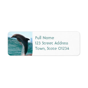 Jumping Dolphin Retouradres Mailing Label