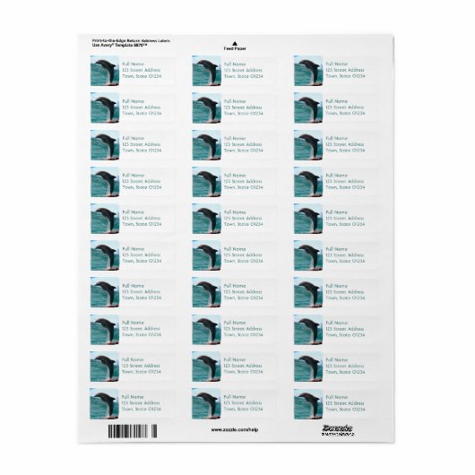 Jumping Dolphin Retouradres Mailing Label (Full Sheet)