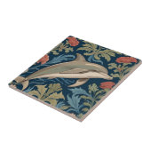 Jumping Dolphin William Morris stijl Rechts tegeno Tegeltje (Zijkant)