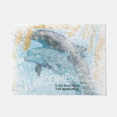 Jumping Dolphins Beach House Welcome Mat (Voorkant)