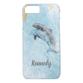 Jumping Dolphins Coastal Theme Art Case-Mate iPhone Case (Achterkant)
