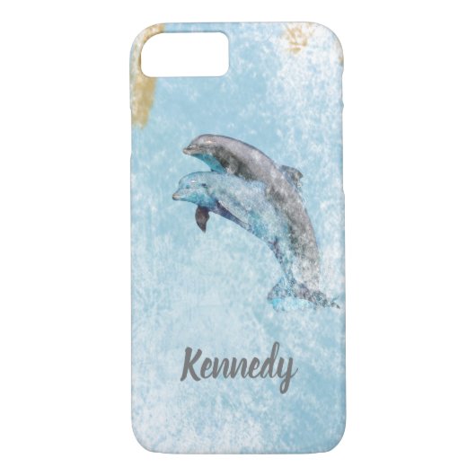 Jumping Dolphins Coastal Theme Art Case-Mate iPhone Case (Achterkant)