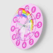 Jumping eenhoorn regenboog paarse roze kinder klok (Hoek)