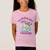Jumping fantasie eenhoorn magische Meisjes verjaar T-shirt (Voorkant)