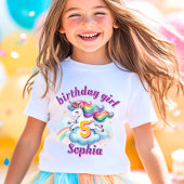 Jumping fantasie eenhoorn magische Meisjes verjaar T-shirt