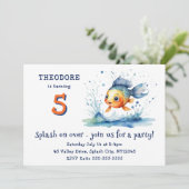 Jumping Fish Kleurrijke Kids Verjaardagsfeest Cust Kaart (Staand voorkant)