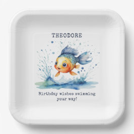 Jumping Fish Kleurrijke Kids Verjaardagsfeest Cust Papieren Bordje