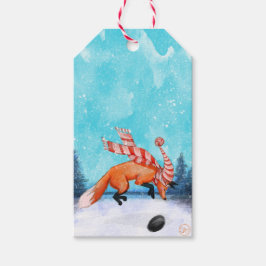Jumping Fox Winter Gift Label Cadeaulabel