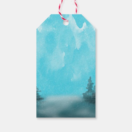 Jumping Fox Winter Gift Label Cadeaulabel (Achterkant)