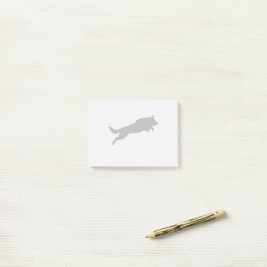 Jumping German Shepherd Silhouette Love Dogs Post-it® Notes (Op bureau)