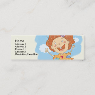 Jumping Girl Skinny Profile Cards Mini Visitekaartje