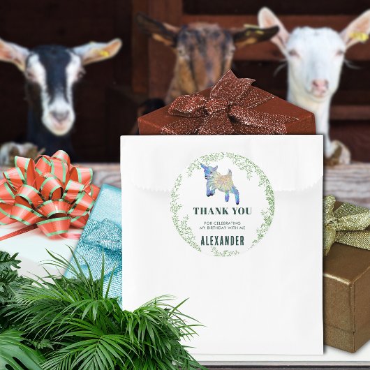 Jumping Goat Birthday Party Dank u Vierkante Sticker