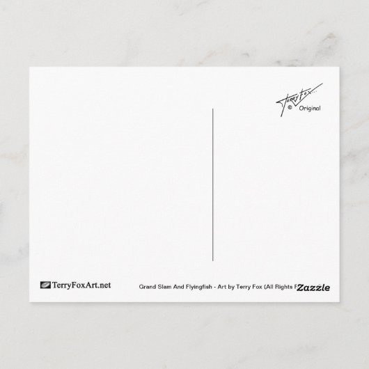 Jumping Grand Slam And Flyingfish Briefkaart (Achterkant)