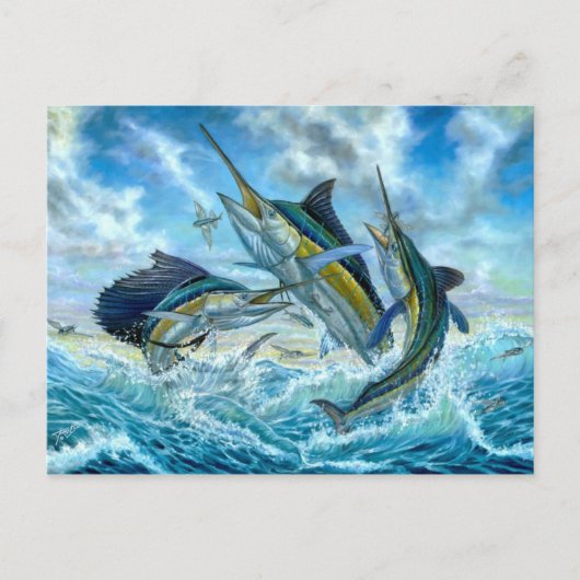 Jumping Grand Slam And Flyingfish Briefkaart (Voorkant)