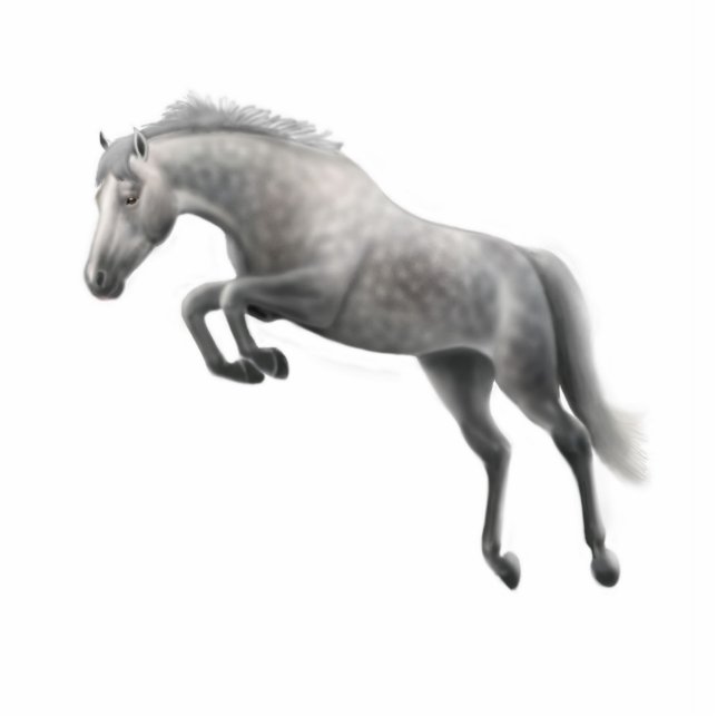 Jumping Gray Horse Holiday Ornament Fotobeeldje Ornament (Voorkant)