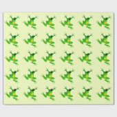 JUMPING GREEN FROG PATTERN CADEAUPAPIER (Vlak)