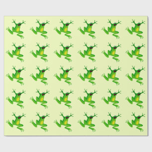 JUMPING GREEN FROG PATTERN CADEAUPAPIER