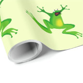 JUMPING GREEN FROG PATTERN CADEAUPAPIER (Rol Hoek)