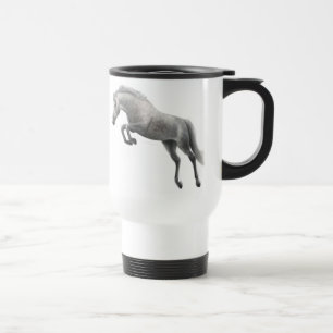 Jumping Grey Horse Travel Mug Reisbeker