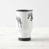 Jumping Grey Horse Travel Mug Reisbeker (Center)