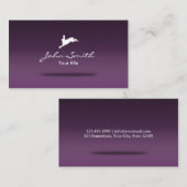 Jumping Hare Cute Rabbit Logo Paars Visitekaartje (Voorkant / Achterkant)