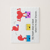 Jumping Heart in Love:  White Legpuzzel (Verticaal)