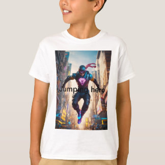 Jumping hero ontwerp Tshirt