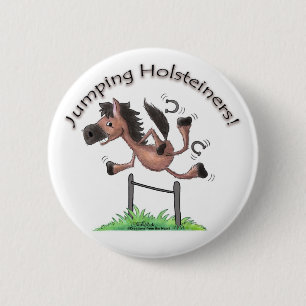 Jumping Holsteiners! Ronde Button 5,7 Cm