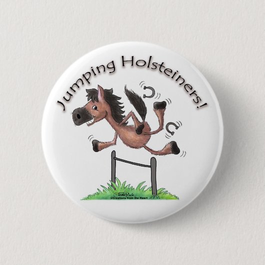 Jumping Holsteiners! Ronde Button 5,7 Cm (Voorkant)
