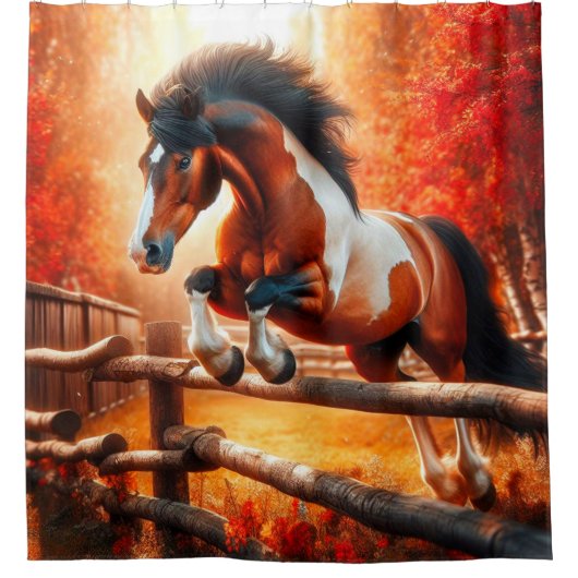 Jumping Horse Douchegordijn (Voorkant)