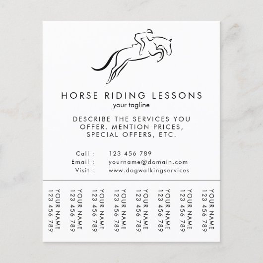 Jumping Horse | Horseback Riding | Paardentrainer Flyer (Voorkant)