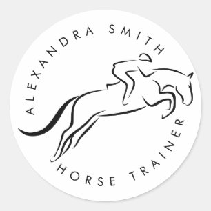 Jumping Horse   Horseback Riding   Paardentrainer Ronde Sticker