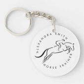 Jumping Horse | Horseback Riding | Paardentrainer Sleutelhanger (Voorkant)
