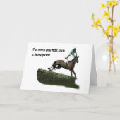 Jumping Horse Jockey Get Well Kaart (Gele Bloem)