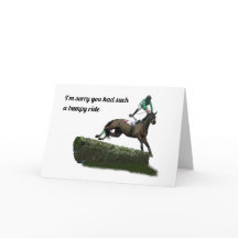 Jumping Horse Jockey Get Well Kaart