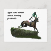 Jumping Horse Jockey in Groen Briefkaart (Voorkant)