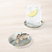 Jumping Horse Zandsteen Onderzetter (Zijkant)