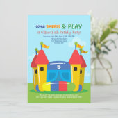 Jumping House Invitation Kaart (Staand voorkant)