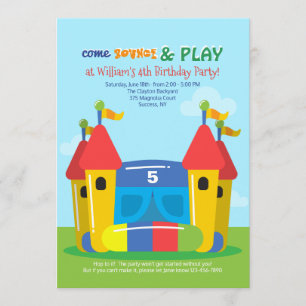 Jumping House Invitation Kaart