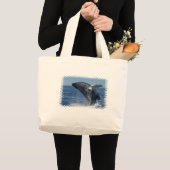 Jumping Humpback Whale Canvas Bag Grote Tote Bag (Voorkant (product))
