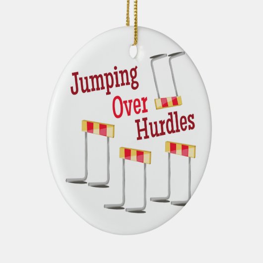 Jumping Hurdles Keramisch Ornament (Rechts)