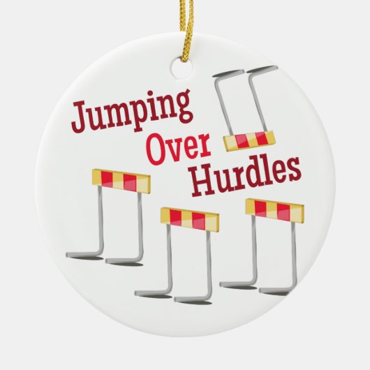 Jumping Hurdles Keramisch Ornament (Voorkant)