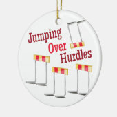 Jumping Hurdles Keramisch Ornament (Links)