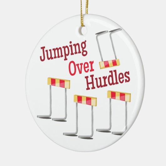 Jumping Hurdles Keramisch Ornament (Links)