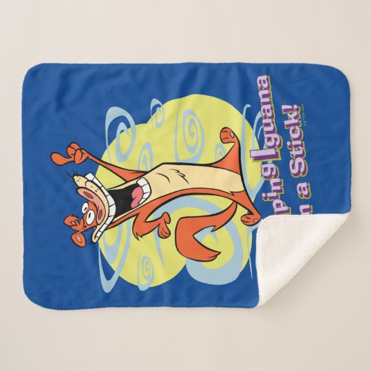 Jumping Igauna on a Stick!™ Sherpa Deken (Voorkant (horizontaal))