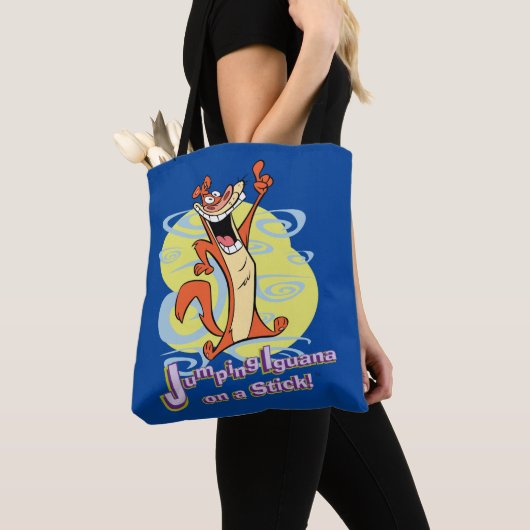 Jumping Igauna on a Stick!™ Tote Bag (Dichtbij)